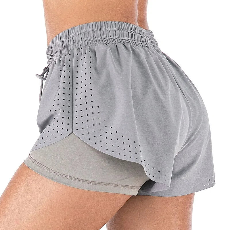 Double-layer Two-Piece Yoga Shorts