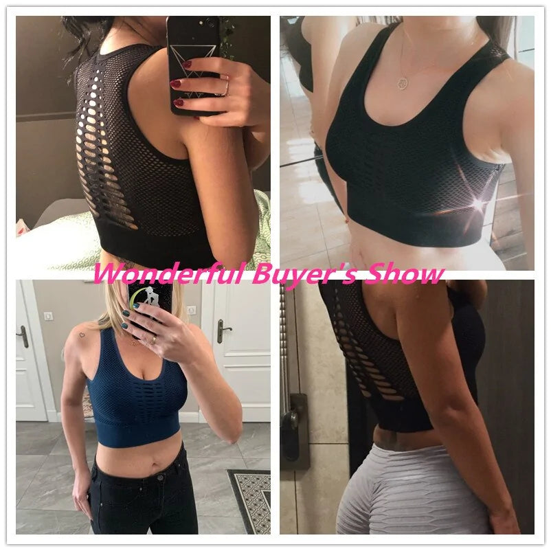 Mesh Breathable Push-Up Sports Bra