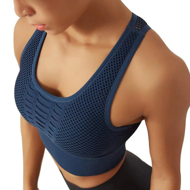 Mesh Breathable Push-Up Sports Bra
